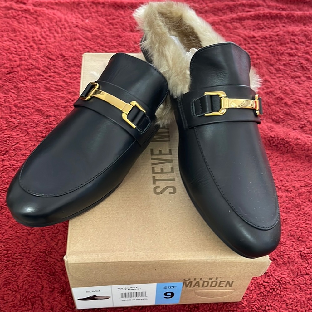 Steve Madden faux fur lined Slip on Mules
